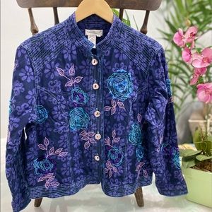 COLDWATER CREEK Creek Jacket with Velvet Embroidered Flowers